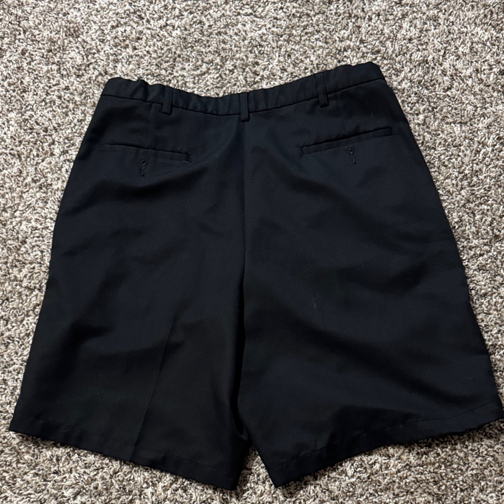 Sleek Black Men's Flat Front Shorts - Picture 6 of 6